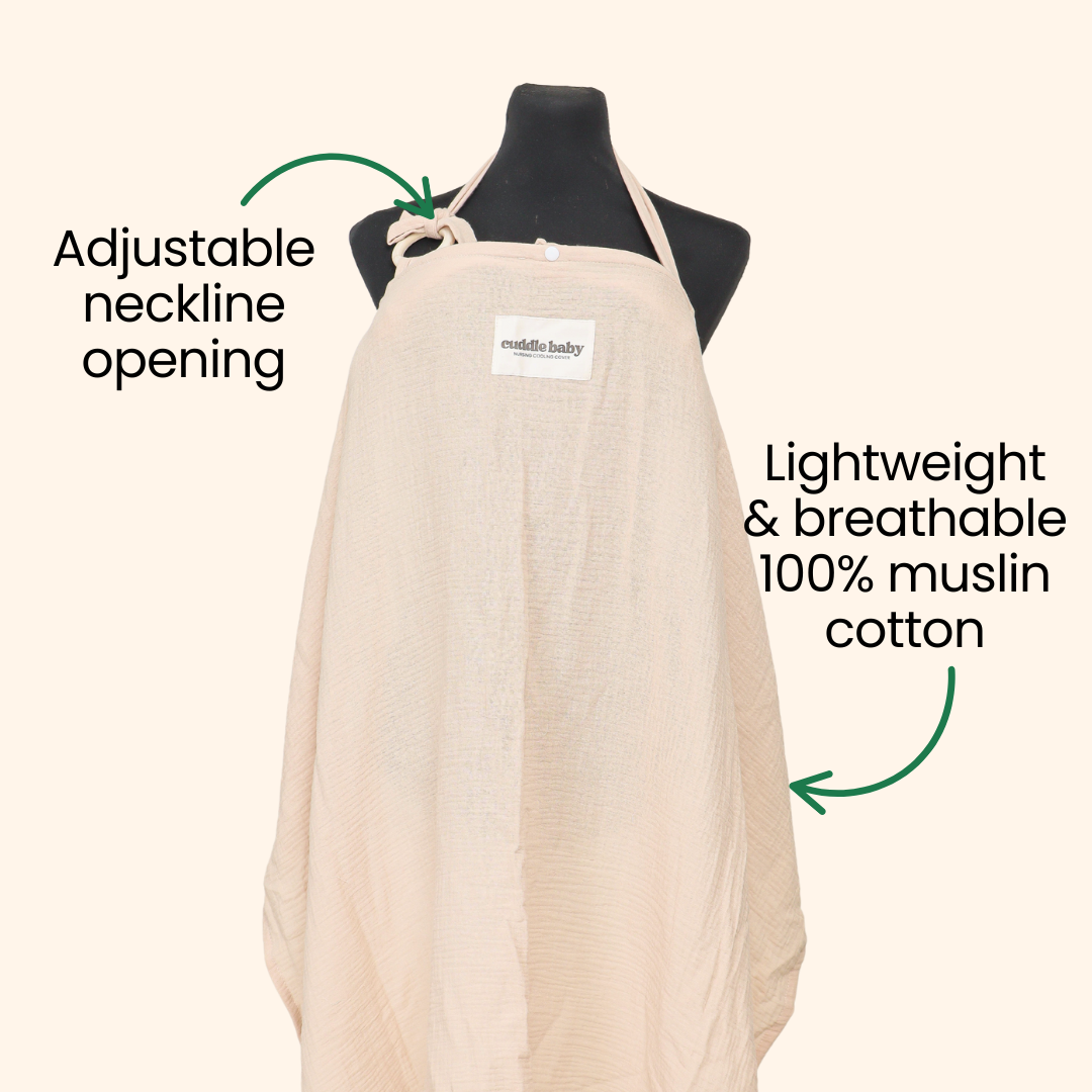 Cuddle Baby Nursing Cover with Fan - Beige
