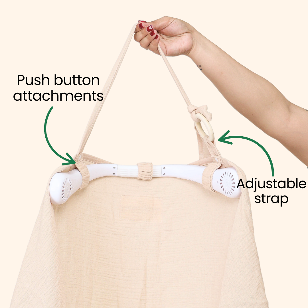 Cuddle Baby Nursing Cover with Fan - Beige