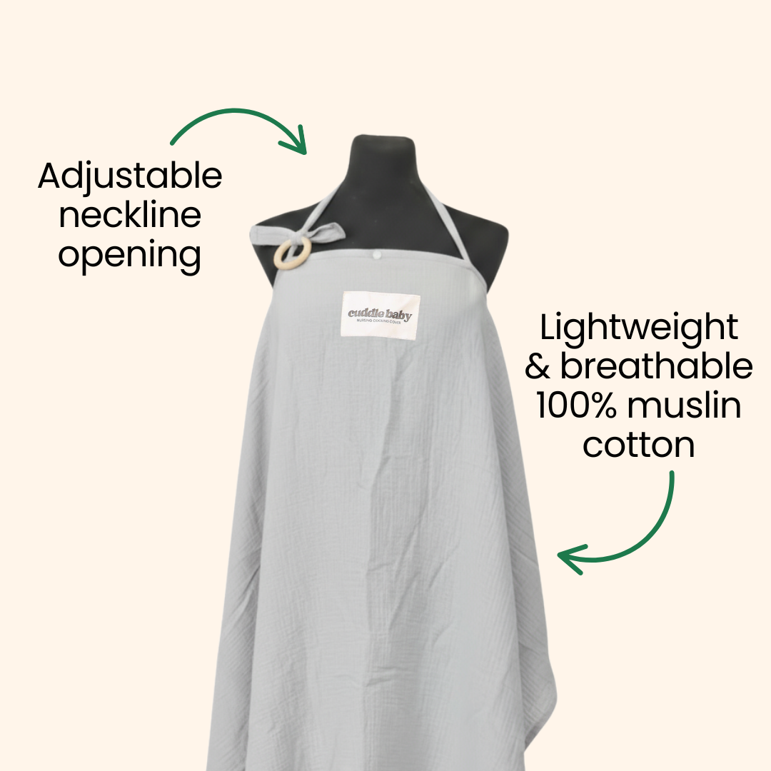 Cuddle Baby Nursing Cover with Fan - Slate Gray