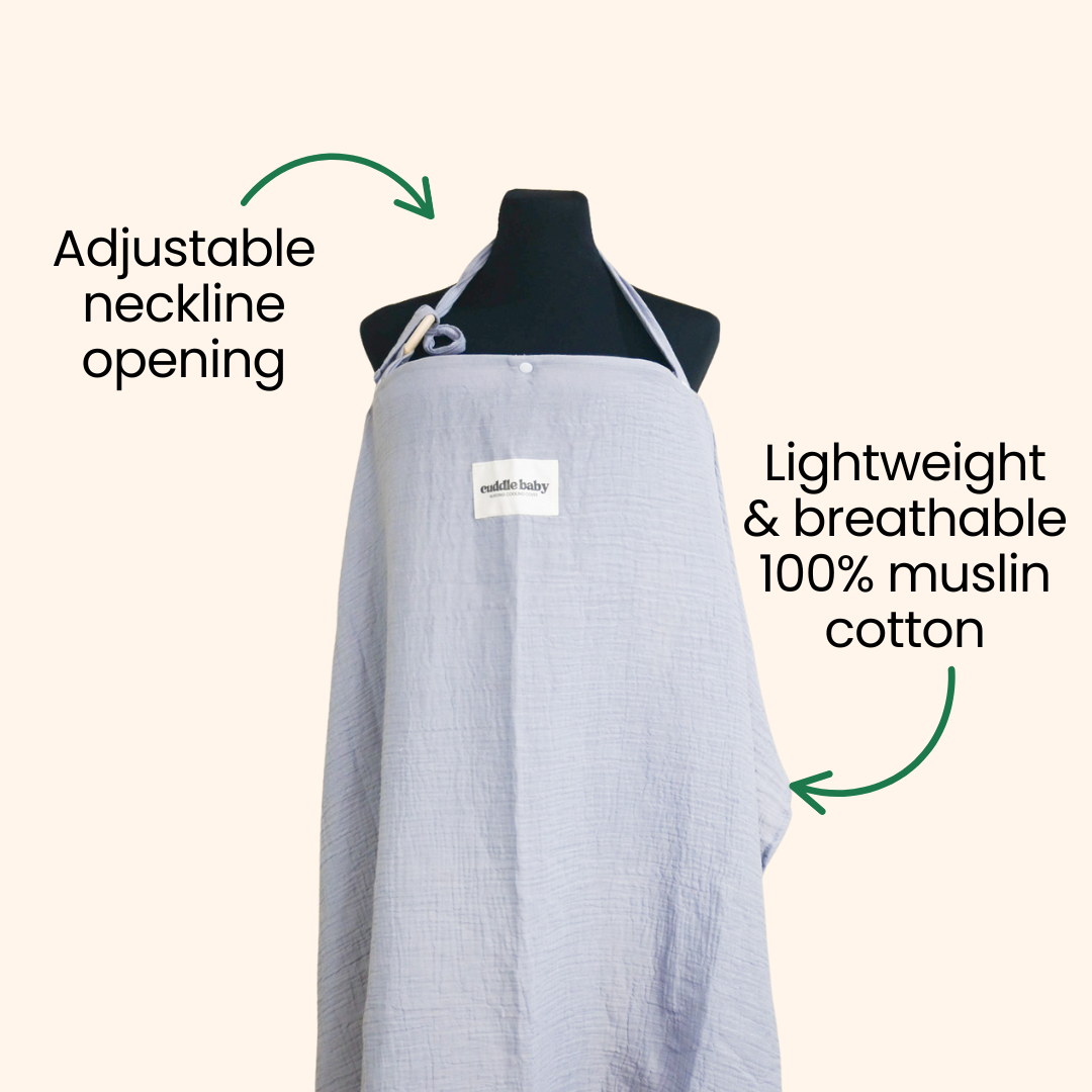 Cuddle Baby Nursing Cover with Fan - Slate Gray