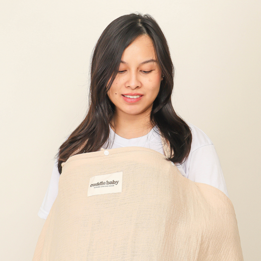 Cuddle Baby Nursing Cover with Fan - Beige
